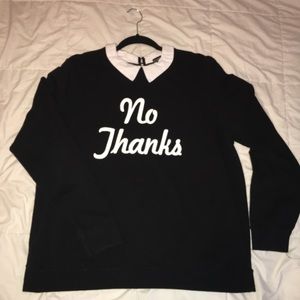 Forever 21 Plus No Thanks Sweater with Collar